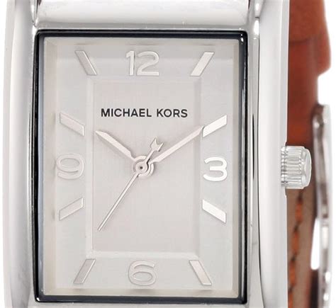 michael kors silver rectangle watch